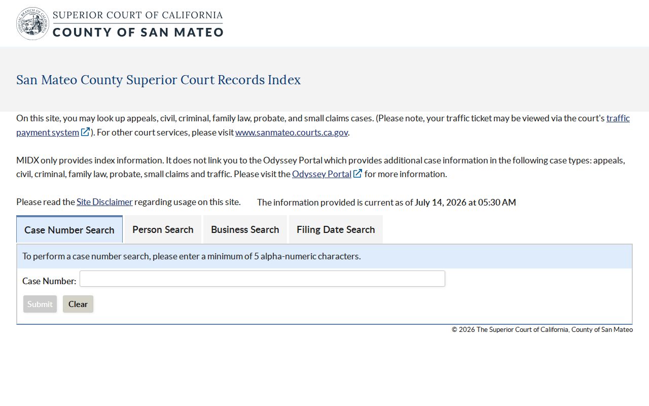East Palo Alto people search MIDX court name search