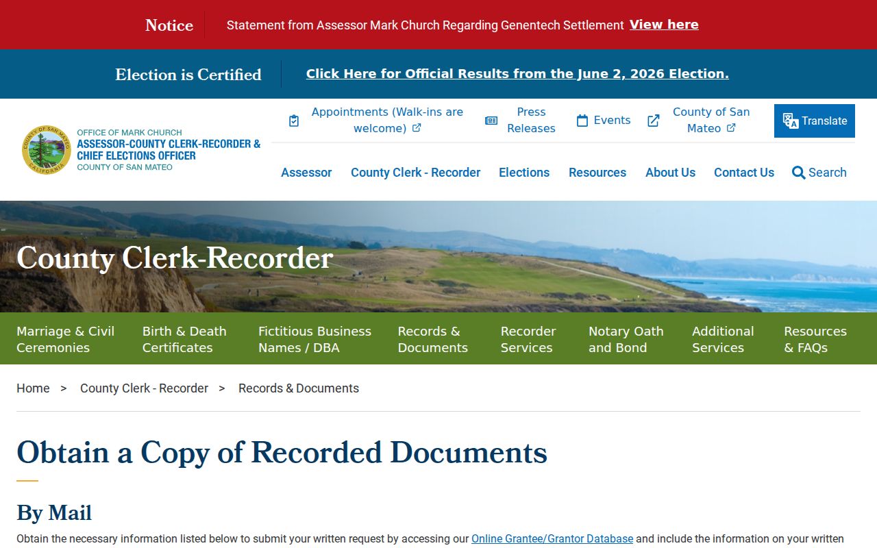 East Palo Alto people search recorded document copy request